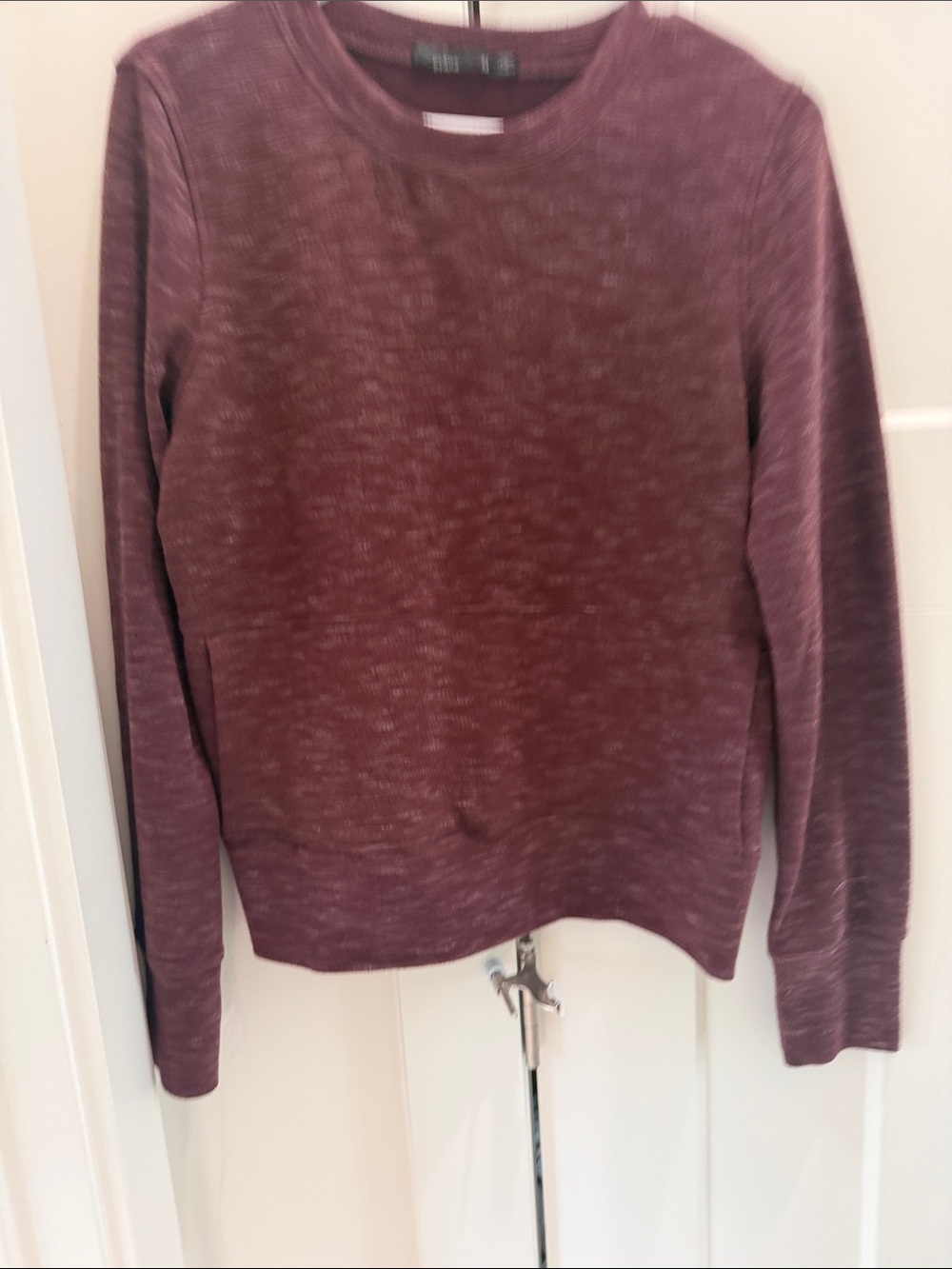 Prana Women’s Heathered Burgundy Crewneck Sweater